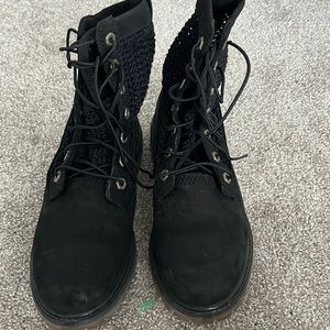 Black Timberland Side Knit Boots // Size 7.5